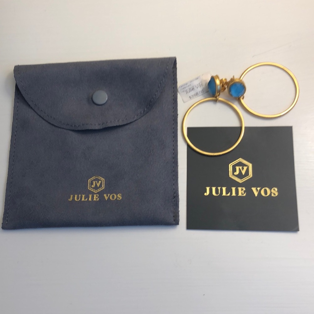 Julie Vos Verona blue stone with hoop earrings